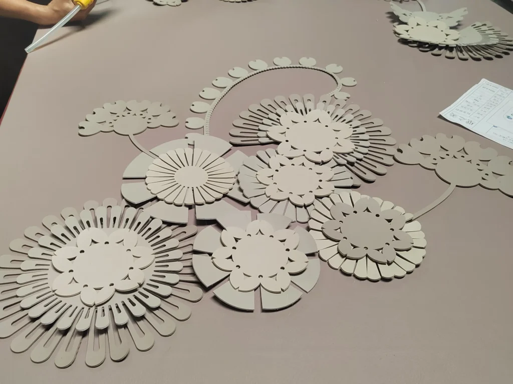 Custom 3D leather headboard panels manufactured by Saipin Decor for hospitality projects